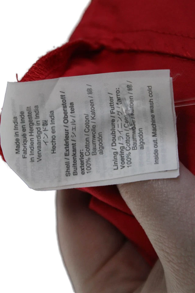 Vestido Crewcuts infantil feminino com cinto linha A vermelho algodão tamanho 10 - Imagem 4 de 4