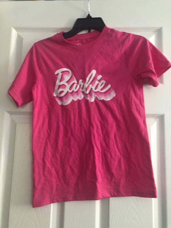 Girls Pink Barbie T-Shirt Size Large NEW B2