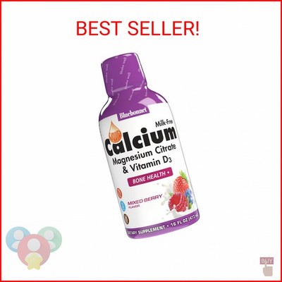 Bluebonnet Nutrition Liquid Calcium Citrate, Magnesium, Vitamin D3, Bone Health,