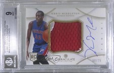 2012-13 Immaculate Premium Signatures 8/75 Khris Middleton BGS 9 Patch Auto 3d3