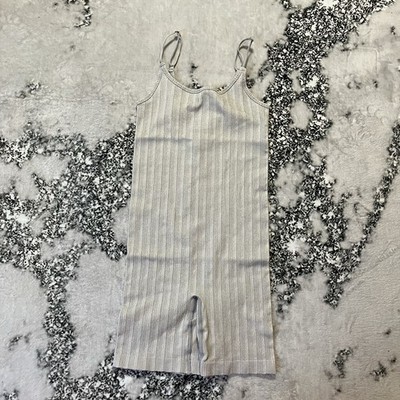 Noisy May Cora Silver Lurex Deep Back Unitard Safari Silver Womens Size S/M