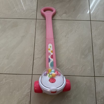 Pink Fisher Price Corn Popper Push Pull Toddler Toy Popcorn Pump