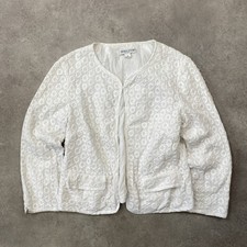Pendleton Lace Blazer Womens 6 Vintage Button Short Jacket, White