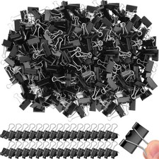 Jetec 500x 1.25" Black Binder Clips Bulk Large Metal Paper Clamps Sturdy Reusabl