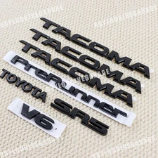 7pc Black Emblem Set For Tacoma 2005-2015 Pre SR5 V6 Letter Door Side Rear Badge
