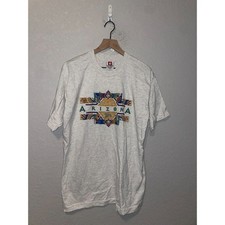 Vintage Arizona Shirt Native American Pictograph Graphic Gray Tee 90s VTG L