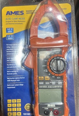 NEW SEALED AMES INSTRUMENTS 1000A T-RMS AC/DC Clamp Meter CM1000A