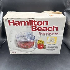 Hamilton Beach Food Processor Model 70450 White 6 Cup Bowl