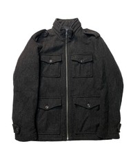 Vintage Gap Wool Jacket Mens Large Black Cruiser Quilt Lined Insulated