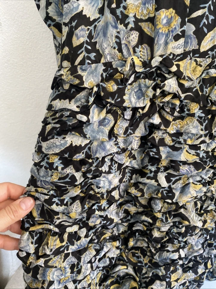 Vestido ROBERT RODRIGUEZ Nikita Estampado Floral Volantes Cuello Alto Talla 6 Foto 4 de 4