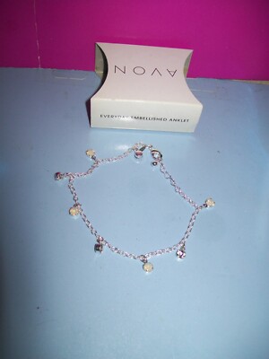 Avon Embellished ANKLET NIB Silver Color