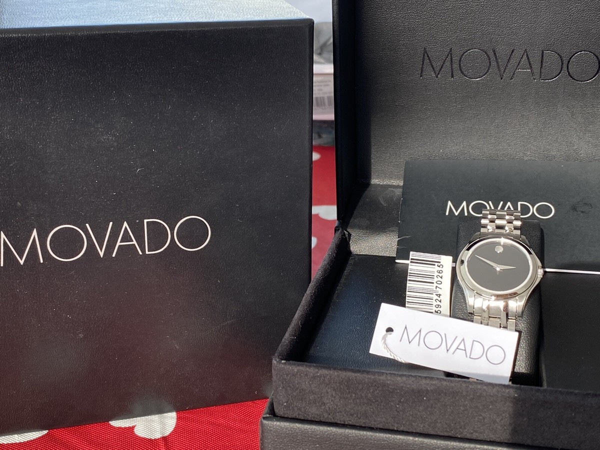Movado Swiss Women\'s Watch model 0605974 $895 Movado Museum Classic Stainless Steel Blue Dial Watch  main image 3