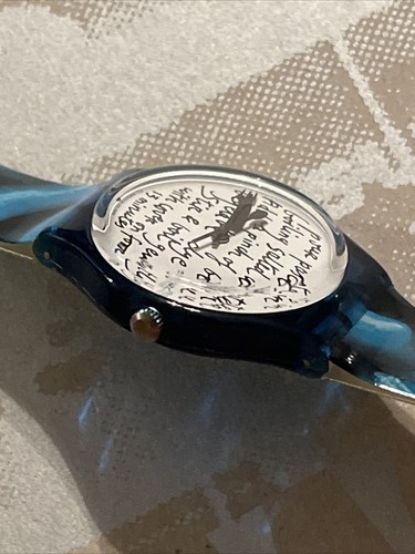 🌈 New Vintage 1995 GG138 Blue Pasta Artist Special Swatch Watch 34mm Gents 🌈 - Picture 10 of 11