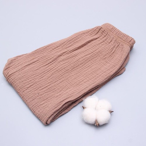 Kids Pants Boy Girl Summer Solid Color Linen Pleated Trousers Children Ankle-len - Picture 11 of 30