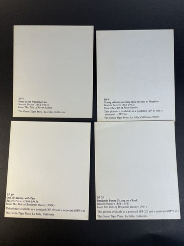 19 Beatrix Potter Green Tiger Press Cards Ephemera Peter Rabbit Benjamin Bunny - Picture 14 of 14