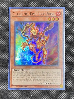 YuGiOh! Cursed Fire King Doom Burst ROTA-EN099 Super Rare 1st Edition Near Mint