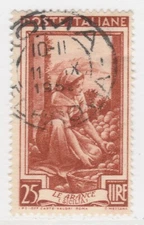 Italia al Lavoro 1950 25 Lire Used A29P24F32994