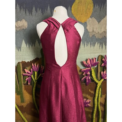halter hollow out dress Halter Hollow Out Backless Satin Maxi Dress – Free From Label main image 0