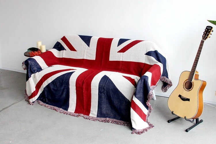 Britain Flag Throw Blanket Sofa Bed Covers Picnic Blanket Tapestry Blaket  - Image 3 of 4