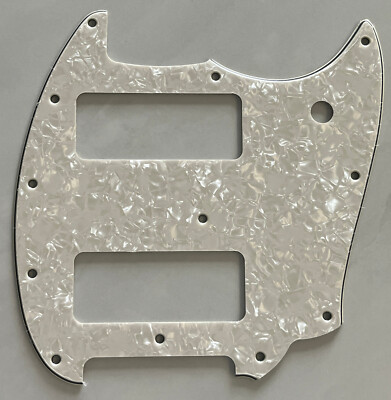 Custom For Fender Mustang OffSet Series P90 Guitar Pickguard Ivory White Pearl
