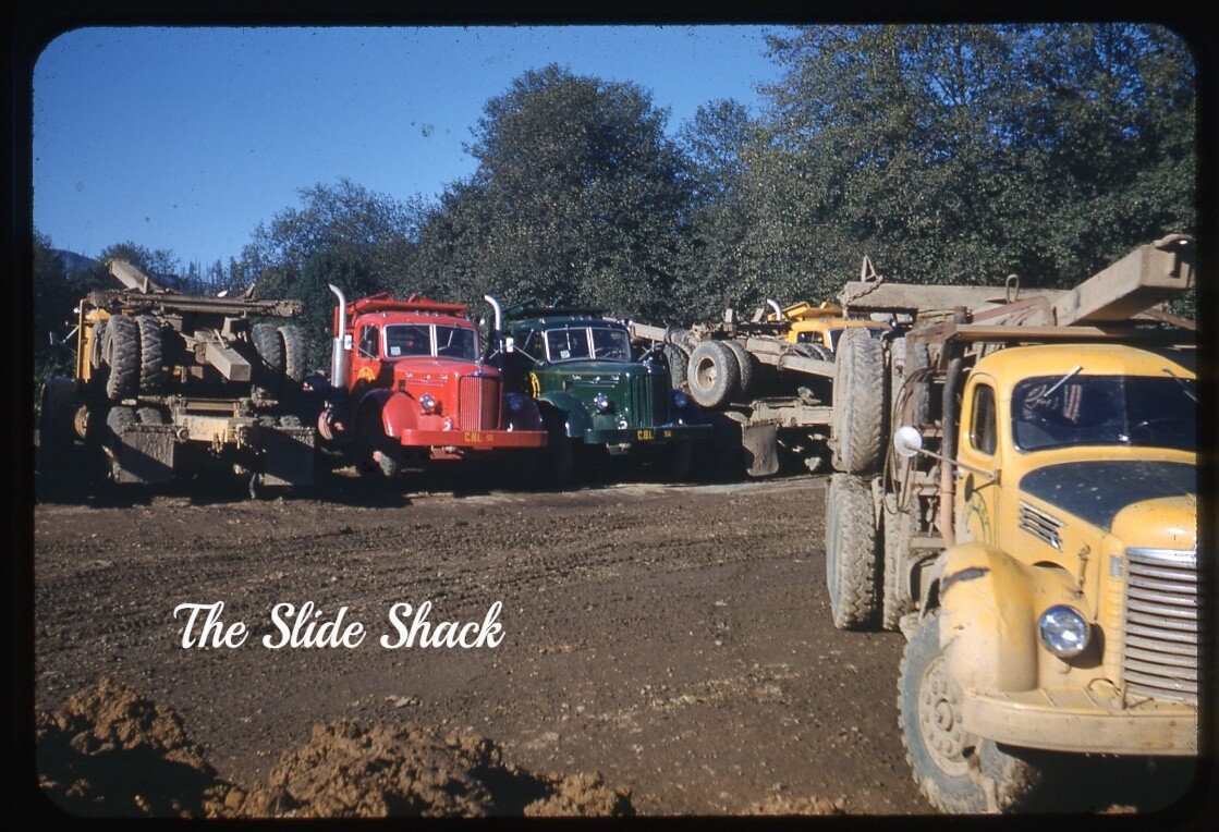 Coos Bay Lumber Company logging truck Oregon 1940's red border