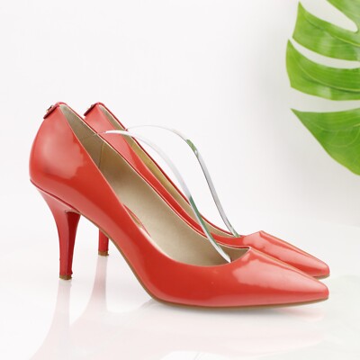 Michael Kors Womens Alina Flex Pump Size 9 Red Coral Patent Heel Dress Shoe