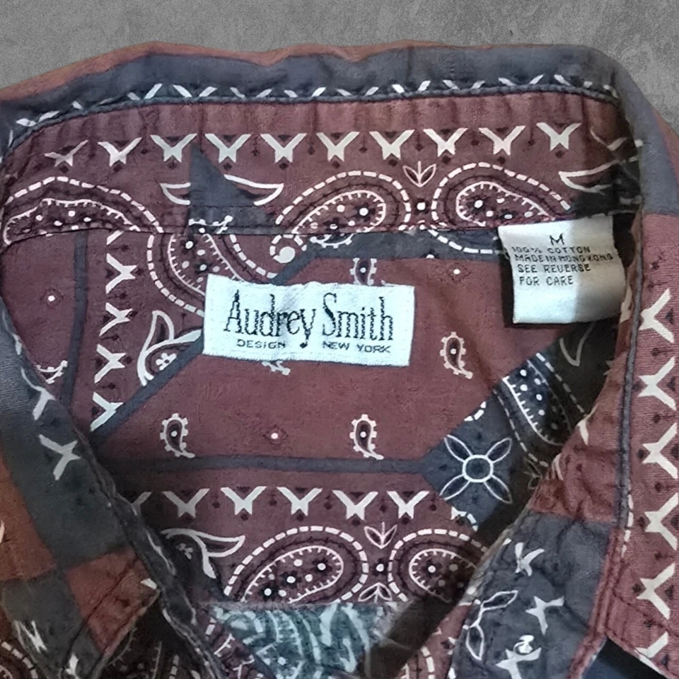 Camisa de cachemira vintage años 70 discoteca abotonada mediana Foto 4 de 4