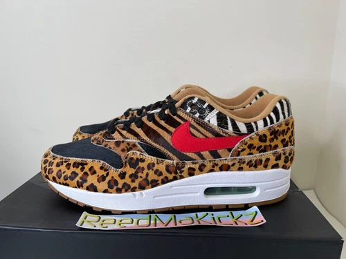 Nike Air Max 1 DLX x Atmos Animal Pack 2.0 2018 Wheat Sport Red Mens AQ0928 700