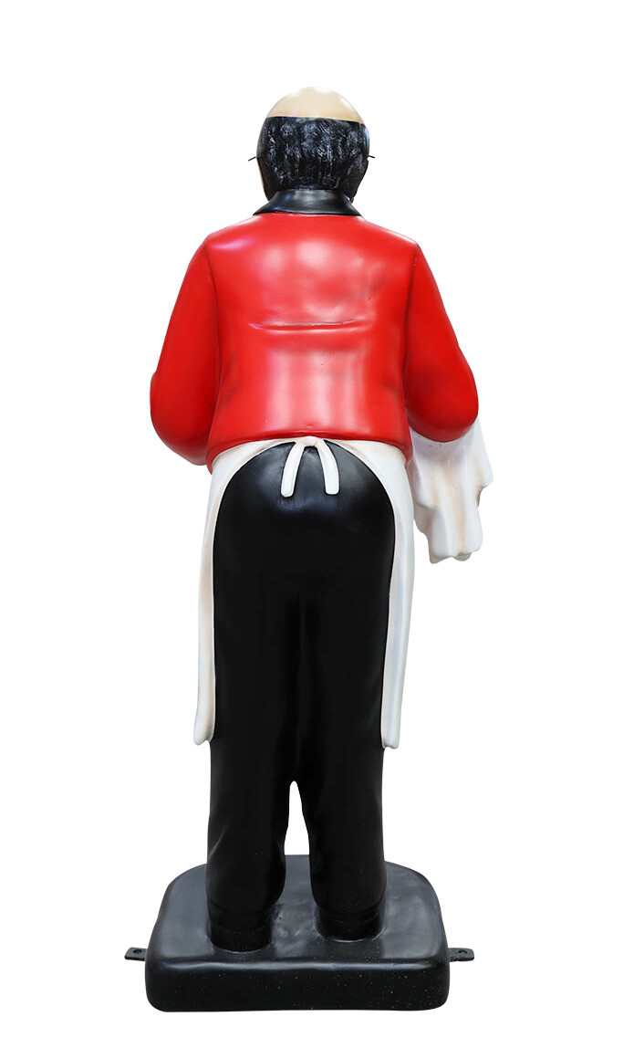 Waiter Statue Butler Server Statue Holding Serving Tray 3 FT Indoor Outdoor