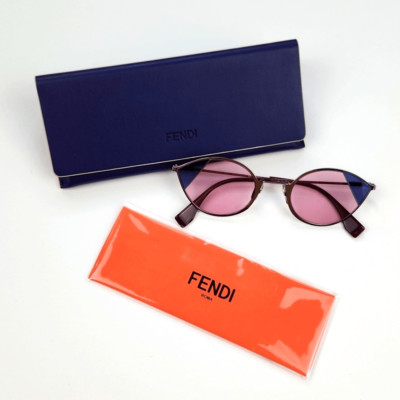 Fendi $545 Cut-Eye FF 0342 AVB U1 Womens Cat-Eye Sunglasses Silver Pink 51mm‎ FENDI Women main image 2