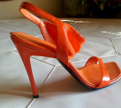 orange heels size 9