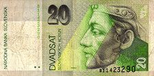 05 Slovakia / Slowakei P20a 20 Korun 1993
