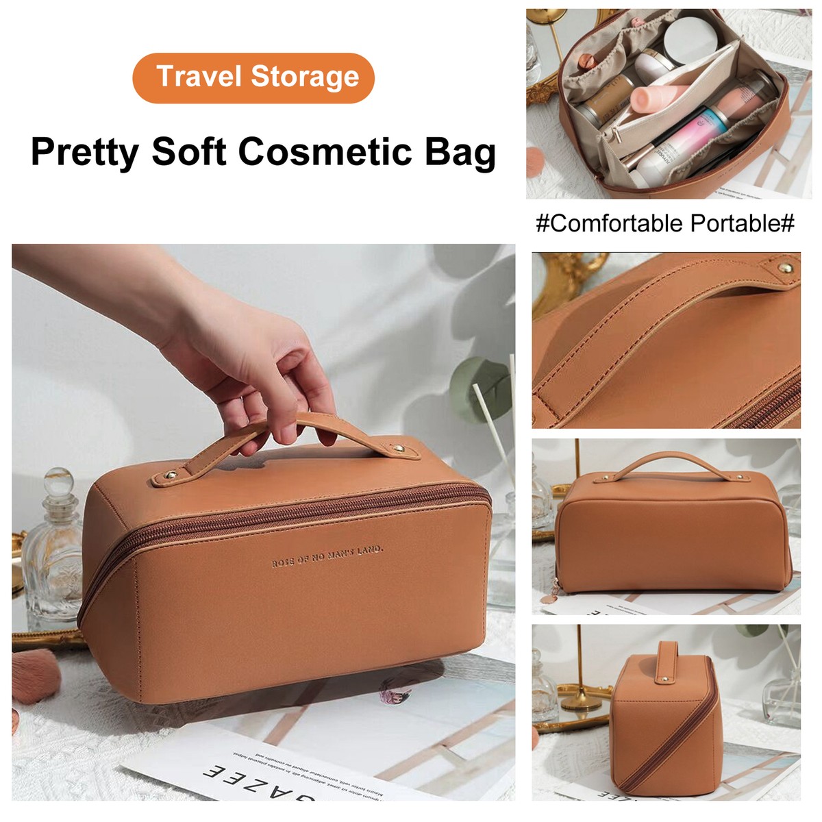 Large Capacity Portable Travel Makeup Organizer Cosmetic Bag For