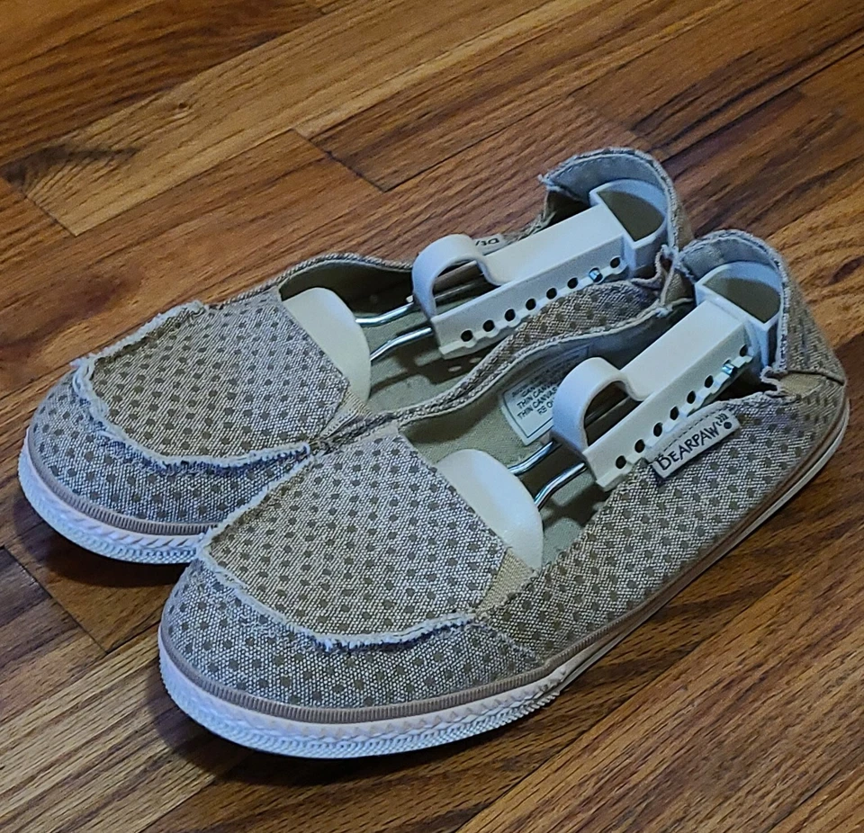 Bearpaw Zapatos Sin Cordones Cómodos Informales Mocasines Marrón Punteado Rosa Para Mujer 7 Usados en Excelente Condición Foto 3 de 4