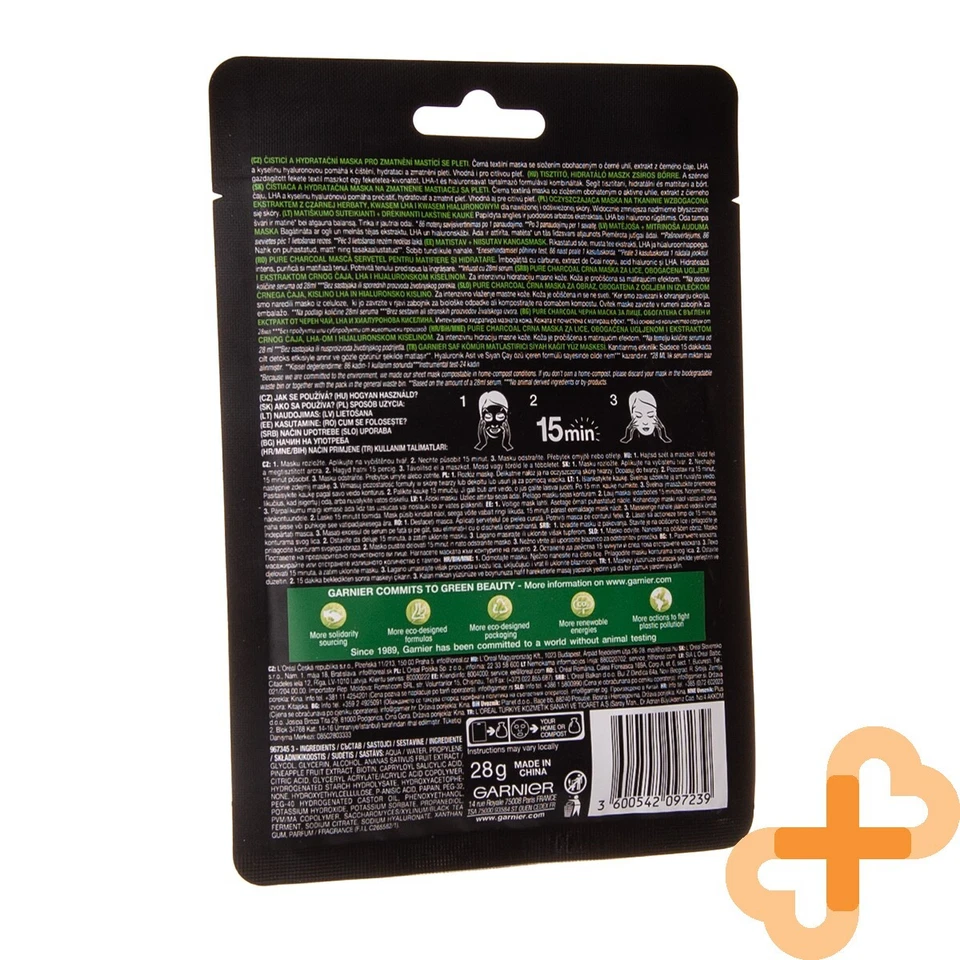 GARNIER Skin Naturals Vegan Face Mask with Charcoal and Black Tea Leaves 28 g - Image 2 of 4