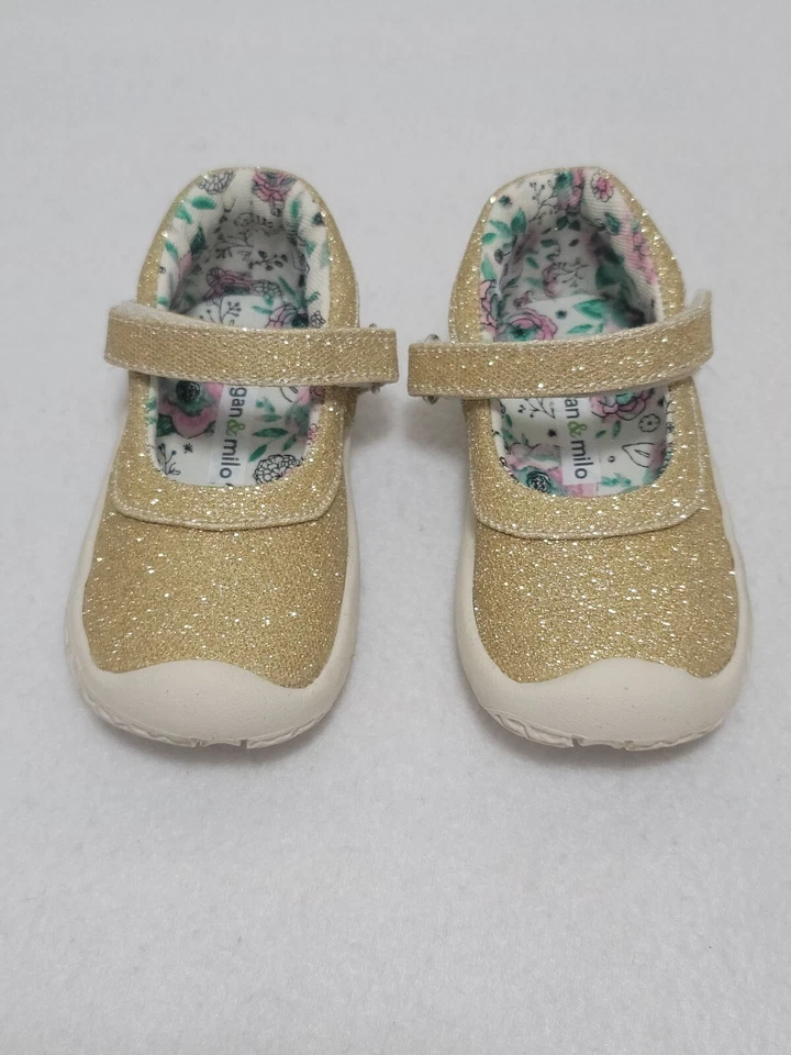 Morgan & Milo Infantil Brillante Mary Janes Dorado Zapatos Tenis Talla US 5 EU 20 Foto 3 de 4