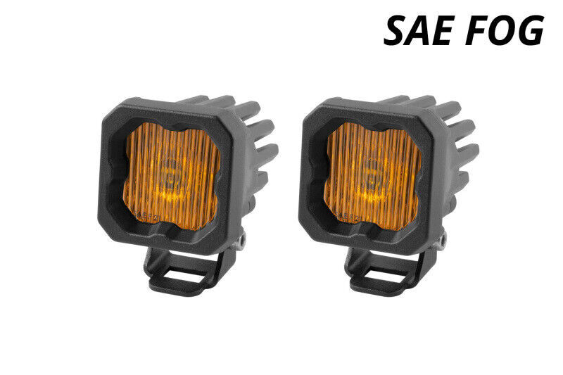 Diode Dynamics DD6848P SSC1 Yellow SAE DOT Fog LED Pod 20W Amber Backlit Pair