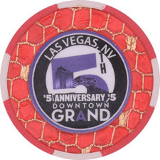 Downtown Grand Casino Las Vegas Nevada 5 5th Anniversary Chip 2018