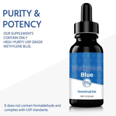 60ml Methylene Blue 1% Solution CERTIFIED High Purity USP Pharmaceutical Gr C1E2