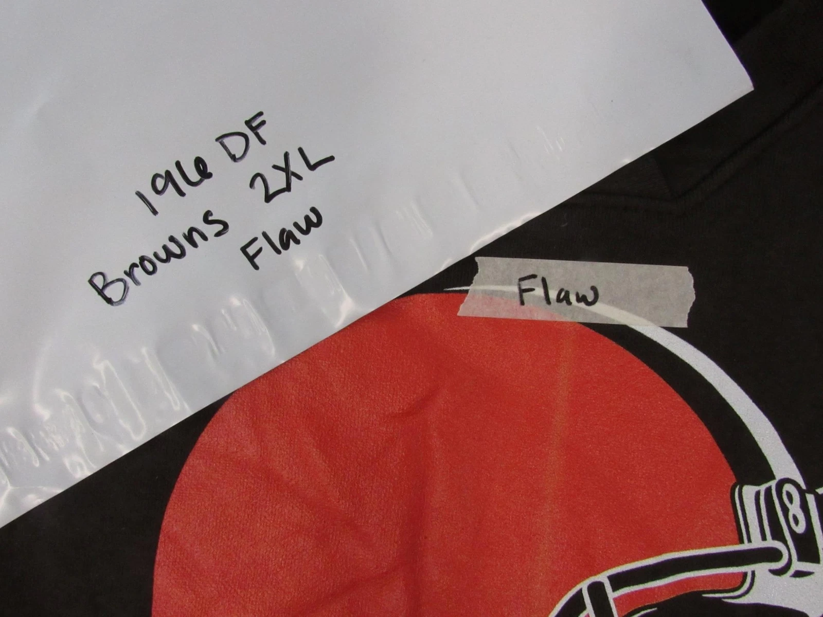 VETEMENTS Felpa con cappuccio marrone New Minor Flaw Cleveland Browns da donna taglia 2XL