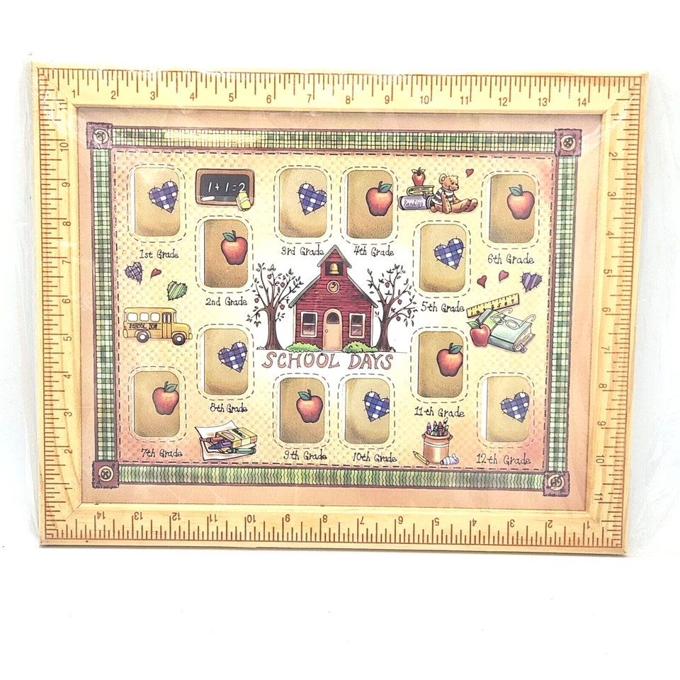 Collage anual de fotos de días escolares 1-12º grado regla marco colgante de pared 15x12" Foto 4 de 4