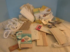 sewing general vintage lot OF  shades of WHITE/YELLOW seam binding/hem facing