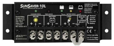 Morningstar SS-10L-24V SunSaver 10A 24V Solar Charge Controller w/ LVD & LEDs