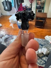 14mm  Phoenix Star Blue Swirl MUSHROOM GLASS SLIDE