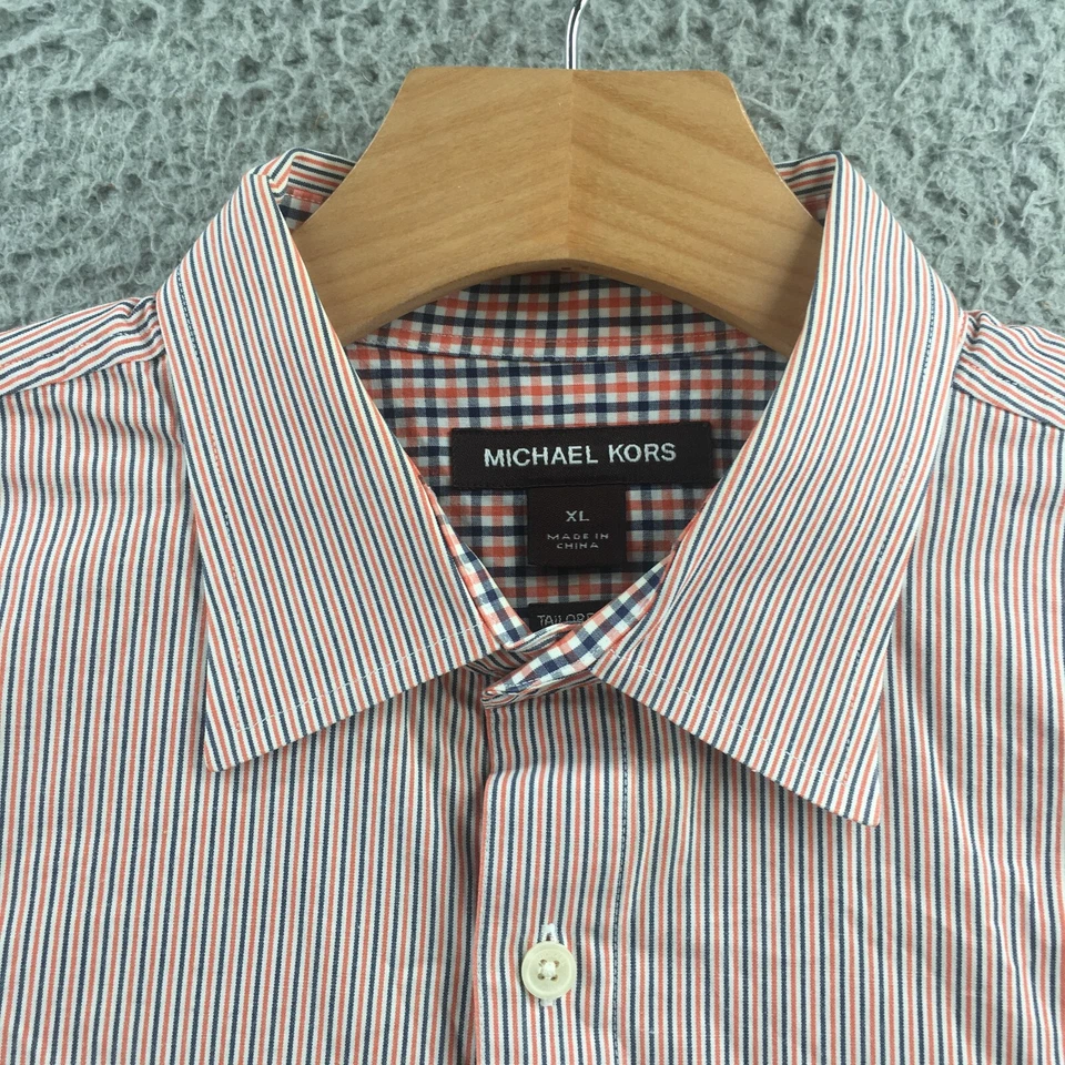Camisa Michael Kors a medida con botones para hombre XL multicolor a rayas manga larga Foto 3 de 4