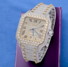 Cartier Santos Large 40mm WSSA0018 Two Tone Iced Out 29.28 CT