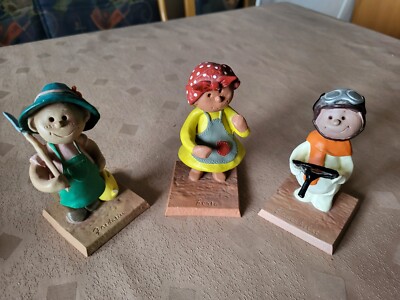 3 Goebel Figuren ''Bruchpilot'', ''Berta'' und ''Fridolin'' Designer Lilian B.