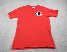 Champion Shirt Mens Large Red Big C Heritage Patch Logo Crewneck Cotton