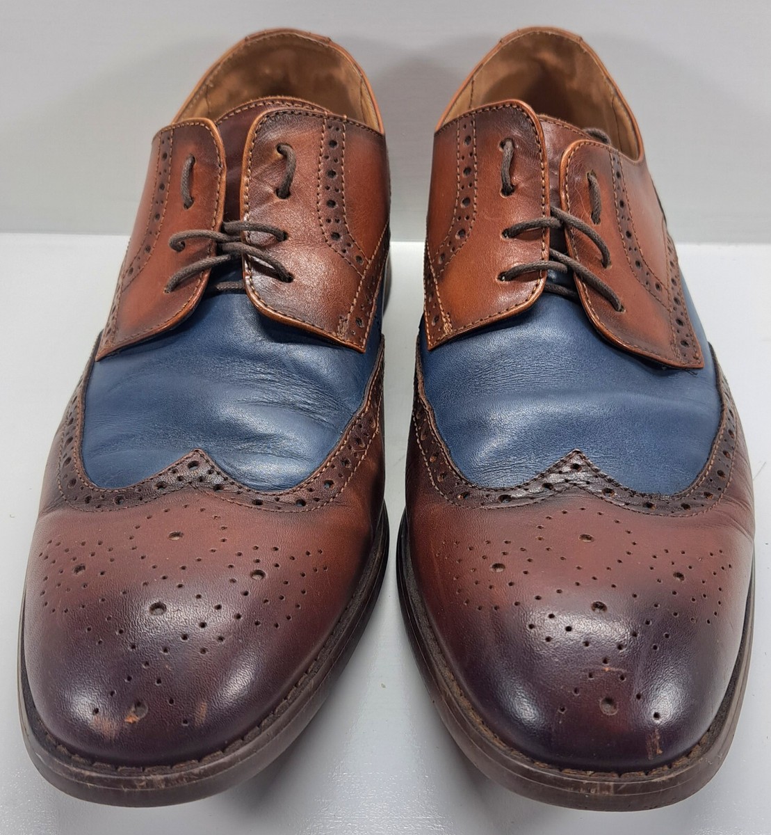 La Milano PABLO Mens 14 M Brown Navy Genuine Leather Brogue - Main Image