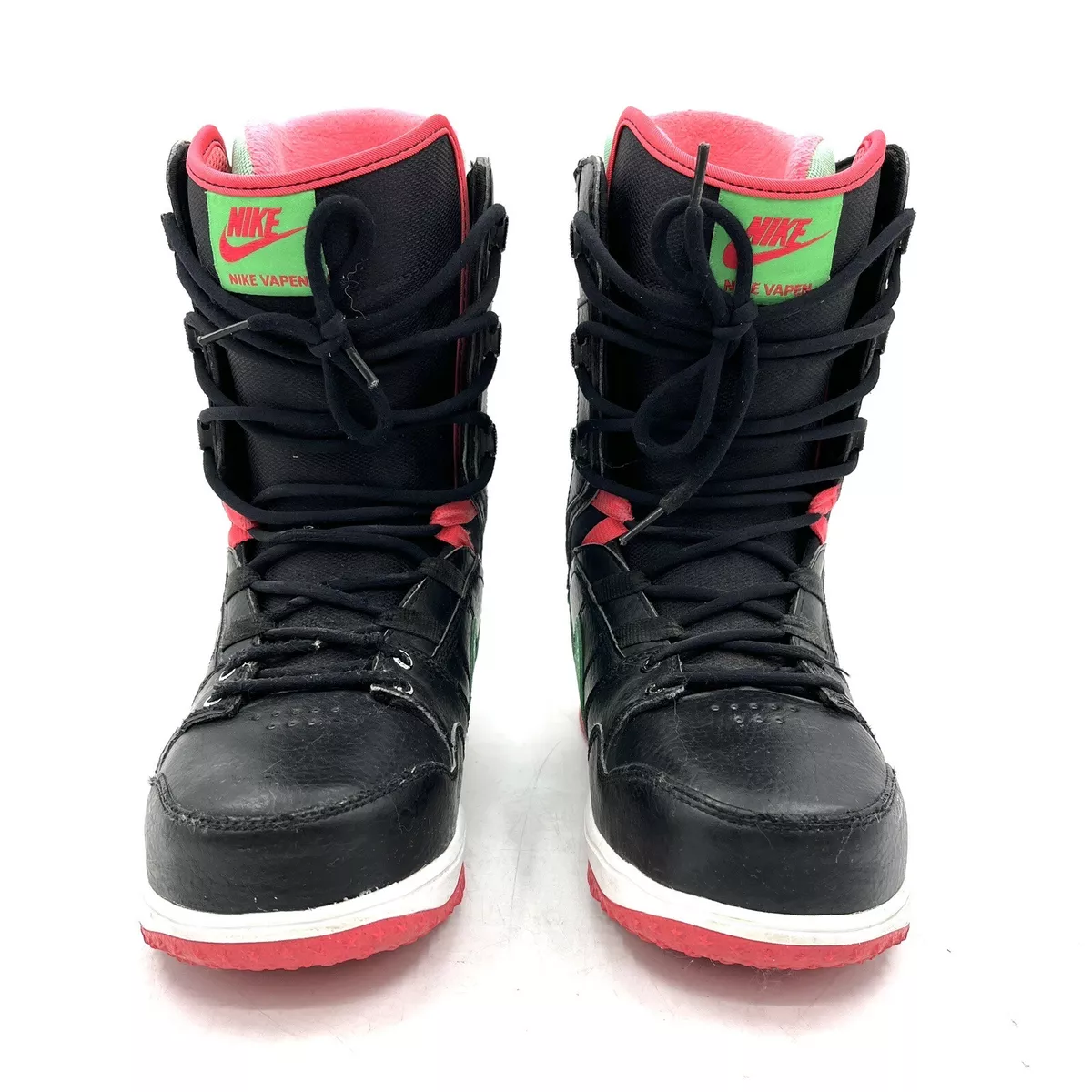 Nike Vapen Black Green Lace Up Snowboard Boots Women s Size 9.5
